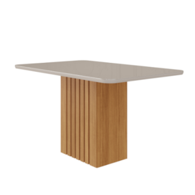 Mesa de Jantar 130cm Com 4 Lugares Ana Nature/Off White Cimol Móveis