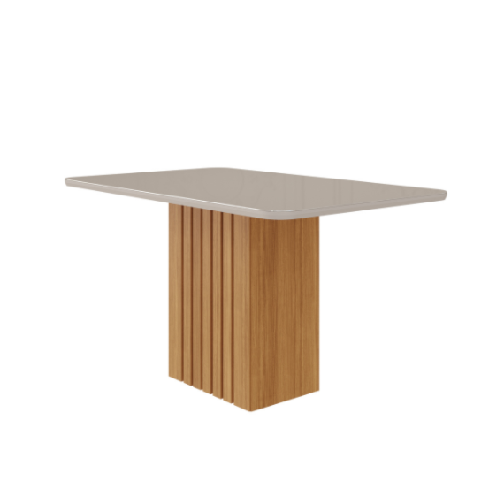 Mesa de Jantar 130cm Com 4 Lugares Ana Nature/Off White Cimol Móveis