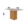 Mesa de Jantar 130cm Com 4 Lugares Ana Nature/Off White Cimol Móveis