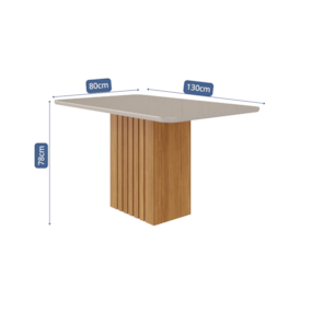 Mesa de Jantar 130cm Com 4 Lugares Ana Nature/Off White Cimol Móveis