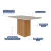 Mesa de Jantar 130cm Com 4 Lugares Ana Nature/Off White Cimol Móveis
