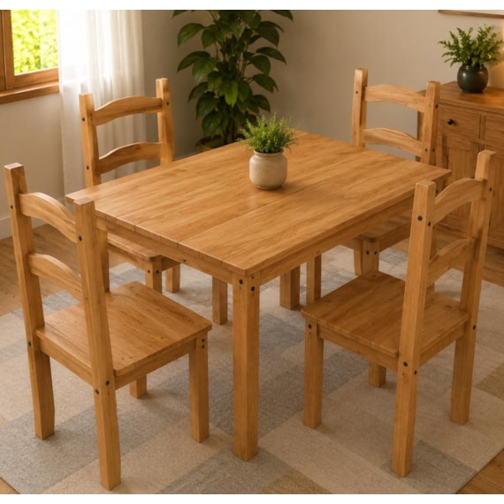 Mesa De Jantar 4 Cadeiras Madeira Maciça Provenza Amoudi Móveis