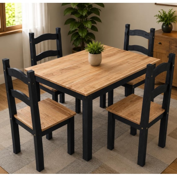 Mesa De Jantar 4 Cadeiras Madeira Maciça Provenza Amoudi Móveis