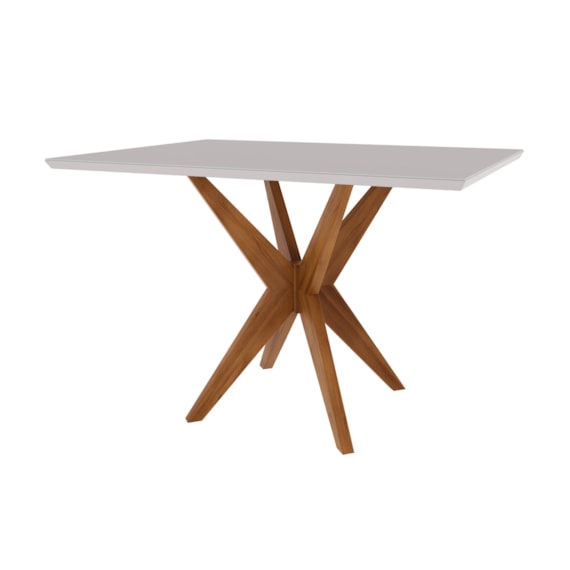 Mesa de Jantar 4 Lugares 120x90cm Donna Natural/Off White Nesher Móveis