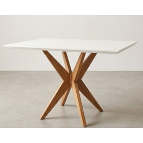 Mesa de Jantar 4 Lugares 120x90cm Donna Natural/Off White Nesher Móveis