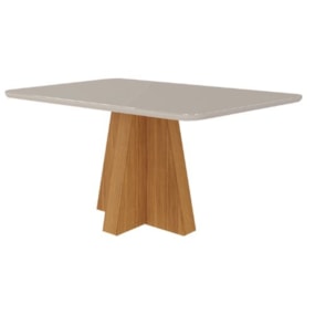 Mesa De Jantar 4 Lugares 130cm Maitê Nature/Off White Cimol Móveis