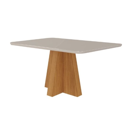 Mesa De Jantar 4 Lugares 130cm Maitê Nature/Off White Cimol Móveis