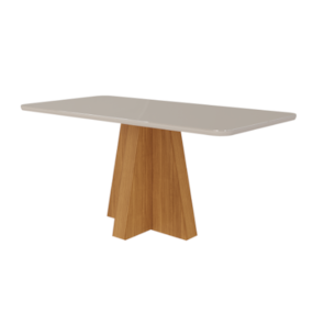 Mesa De Jantar 6 Lugares 160cm Maite Nature/Off White Cimol