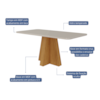 Mesa De Jantar 6 Lugares 160cm Maite Nature/Off White Cimol
