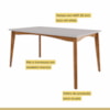 Mesa de Jantar 6 Lugares 160cmx90cm Monalisa Natural/Off White Nesher
