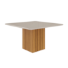 Mesa de Jantar 8 lugares 130cm Ana Nature/Off White Cimol Móveis