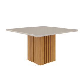 Mesa de Jantar 8 lugares 130cm Ana Nature/Off White Cimol Móveis