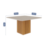 Mesa de Jantar 8 lugares 130cm Ana Nature/Off White Cimol Móveis