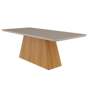 Mesa De Jantar 8 Lugares 2,10m Helena Nature/Off White Cimol Móveis