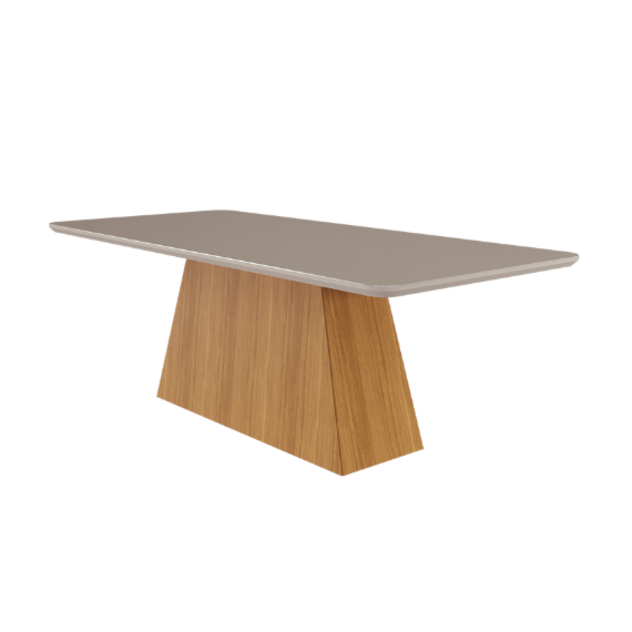 Mesa De Jantar 8 Lugares 2,10m Helena Nature/Off White Cimol Móveis