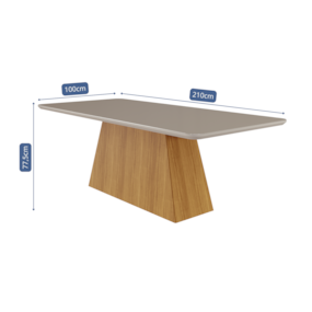 Mesa De Jantar 8 Lugares 2,10m Helena Nature/Off White Cimol Móveis