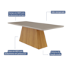 Mesa De Jantar 8 Lugares 2,10m Helena Nature/Off White Cimol Móveis