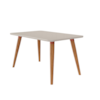 Mesa De Jantar Com 4 Lugares 130cm Adele Madeira/Off White Cimol Móveis