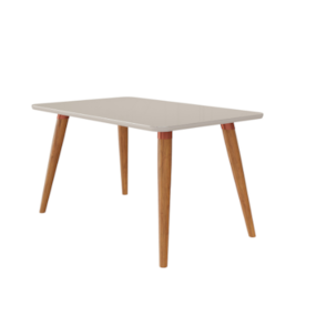 Mesa De Jantar Com 4 Lugares 130cm Adele Madeira/Off White Cimol Móveis