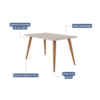 Mesa De Jantar Com 4 Lugares 130cm Adele Madeira/Off White Cimol Móveis