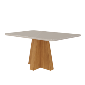 Mesa de Jantar Com 4 Lugares 130cm Patricia Nature/Off White Cimol Móveis