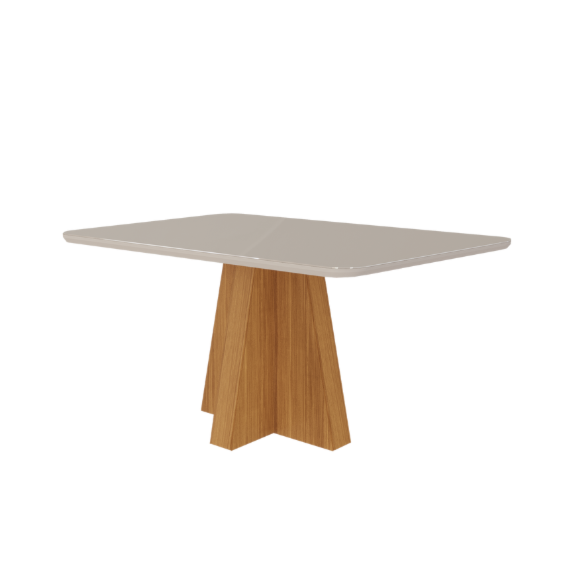 Mesa de Jantar Com 4 Lugares 130cm Patricia Nature/Off White Cimol Móveis