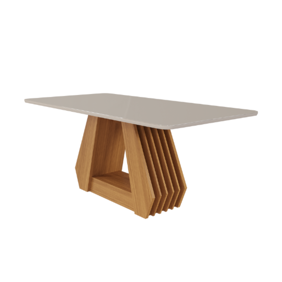 Mesa De Jantar Com 6 Lugares 180cm Agata Nature/Off White Cimol Móveis