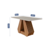 Mesa de Jantar Em MDF Com Tampo de Vidro 130 Cm Agata Cinamomo/Off White Cimol Móveis
