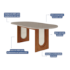 Mesa De Jantar Oval 2,10m Valentina Cinamomo/Off White Cimol