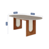 Mesa De Jantar Oval 2,10m Valentina Cinamomo/Off White Cimol