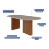 Mesa De Jantar Oval 210cm Ester Cinamomo/Off White Cimol Móveis