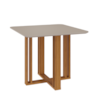 Mesa De Jantar Quadrada Com 4 Lugares Flora Nature/Off White Cimol Móveis