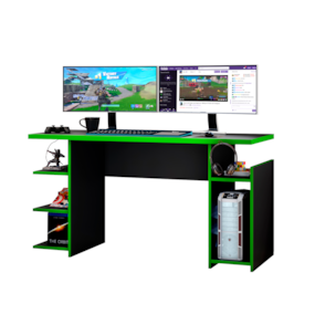 Mesa Gamer 1,36m Preto Tx/ Verde NT2065 Notável Móveis Mesa Gamer 1,36m Preto Tx/ Verde NT2065 Notável Móveis