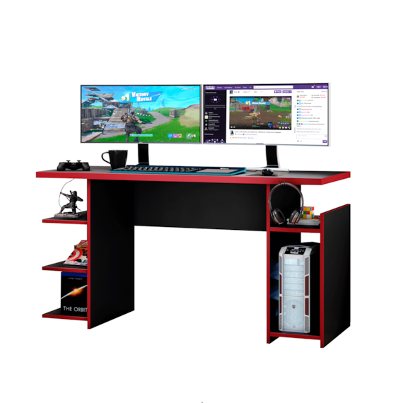 Mesa Gamer 1,36m Preto Tx/ Vermelho NT2065 Notável Móveis