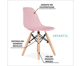 Mesa Infantil com 1 Cadeira Eiffel Rosa Casa Aberta Brasil