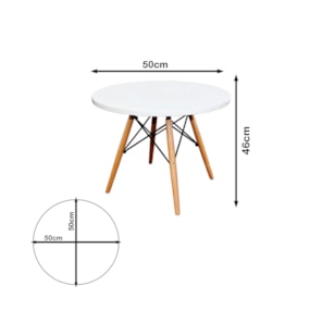 Mesa Infantil Eiffel com Aramado Branca com Base de Madeira Casa Aberta Brasil Mesa Infantil Eiffel com Aramado Branca com Base de Madeira Casa Aberta Brasil