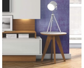 Mesa Lateral Retrô TB37 Freijo/Off White Dalla Costa Mesa Lateral Retrô TB37 Freijo/Off White Dalla Costa