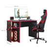 Mesa para Escritorio Gamer Preto/Vermelho Qmovi