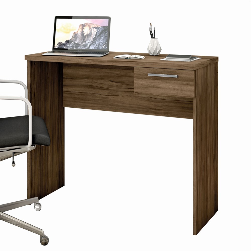 Mesa para Escritório Office 90cm com 1 Gaveta Nogal Trend NT2000 Notável Móveis