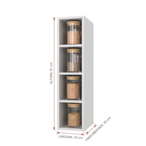 Nicho Superior Para Cozinha 20cm Firenze Branco Indekes