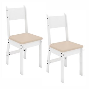 O Conjunto de 2 Cadeiras Milano Branco/Savana Poliman