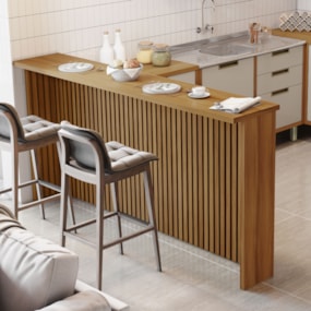 Painel Bancada Para Cozinha 200CM Freijó Nesher