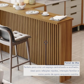 Painel Bancada Para Cozinha 200CM Freijó Nesher