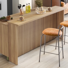 Painel Ilha Canelado 200cm 100% MDF Naturale Nesher