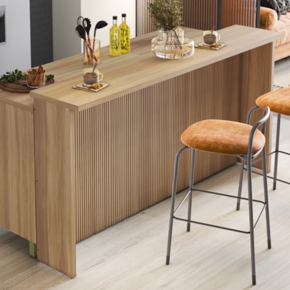 Painel Ilha Canelado 200cm 100% MDF Naturale Nesher