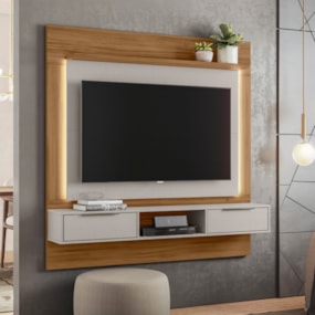 Painel Nt1280 Para Tv Até 58 Polegadas Freijó Trend e Off White Tx Notável Móveis