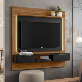 Painel Nt1280 Para Tv Até 58 Polegadas Freijó Trend E Preto Tx Notável Móveis Painel Nt1280 Para Tv Até 58 Polegadas Freijó Trend E Preto Tx Notável Móveis