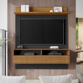 Painel para TV até 55" NT1165 Preto Tx/ Freijó Notável Móveis Painel para TV até 55" NT1165 Preto Tx/ Freijó Notável Móveis