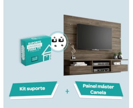 Painel para TV até 60 Polegadas Master Canela e Suporte para TV Notável Móveis Painel para TV até 60 Polegadas Master Canela e Suporte para TV Notável Móveis