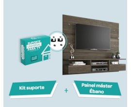 Painel para TV até 60 Polegadas Master Ébano e Suporte para TV Notável Móveis Painel para TV até 60 Polegadas Master Ébano e Suporte para TV Notável Móveis